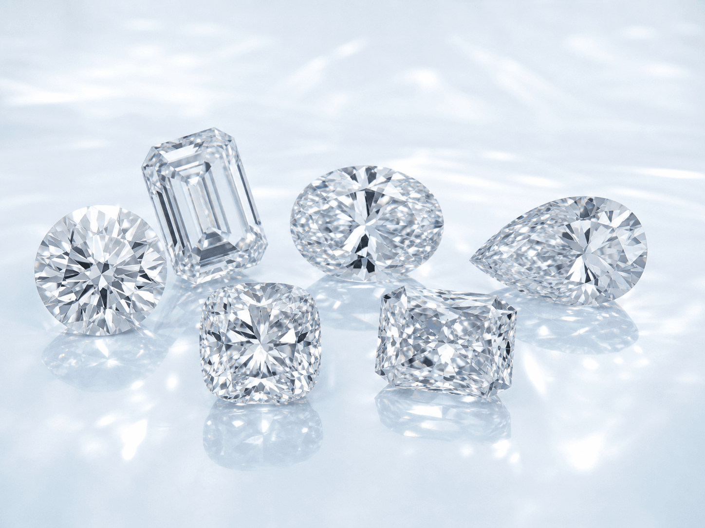 Loose diamonds in multiple premium cuts